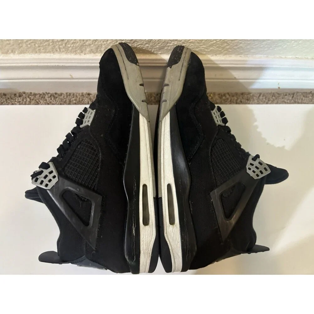 Nike Air Jordan 4 Retro Black Canvas DH7138-006 Men’s Size 12 Authentic Used